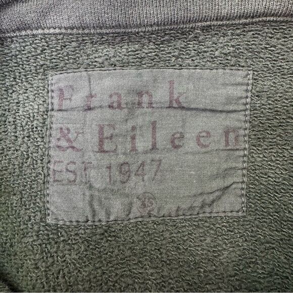 Frank & Eileen Belfast Sweatshirt Peacoat Jacket Triple Fleece Green Size XS - Picture 6 of 8